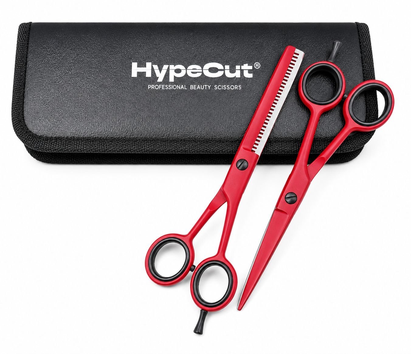0f91e947-11cd-4017-8f31-770b43bfffa0 Set de Tijeras de Corte y Entresacar Rojo Mate – 6" - Imagen 1