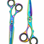 Set 2 Tijeras Profesionales HypeCut 6.5” Tornasol – Filo Navaja + Esculpidora