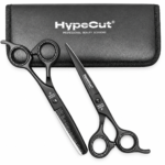 Set 2 Tijeras Profesionales HypeCut 6.0” Negras – Filo Navaja + Esculpidora