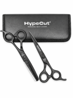 Set 2 Tijeras Profesionales HypeCut 6.0” Negras – Filo Navaja + Esculpidora