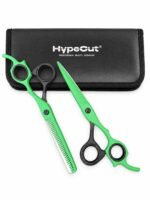 Set 2 Tijeras Profesionales HypeCut 6.0” Verdes – Filo Navaja + Esculpidora