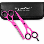Set de 2 Tijeras Profesionales Hypecut Rosa Neón 6.0| Filo Navaja + Esculpidora para Peluquería