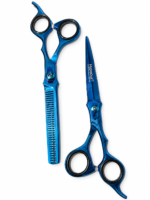 Set Tijeras Profesionales HypeCut 7.0” Azul – Filo Navaja y Esculpidora - Imagen 2