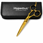 Tijera Profesional HypeCut Filo Navaja 6.5” Dorada para Barbería y Peluquería