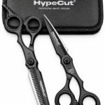 Set 2 Tijeras Profesionales HypeCut 6.5” Negras – Filo Navaja + Esculpidora
