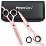 Set 2 Tijeras Profesionales HypeCut Rosa y Blanco – Filo Navaja + Esculpidora