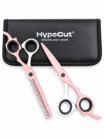 Set 2 Tijeras Profesionales HypeCut Rosa y Blanco – Filo Navaja + Esculpidora