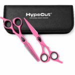 Set 2 Tijeras Profesionales HypeCut 6.5”Rosadas – Filo Navaja + Esculpidora