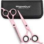 Set de 2 Tijeras Profesionales Hypecut Rosa 6.0” para Barbería y Peluquería | Filo Navaja + Esculpidora