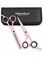 Set de 2 Tijeras Profesionales Hypecut Rosa 6.0” para Barbería y Peluquería | Filo Navaja + Esculpidora