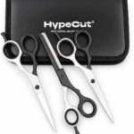 Set 3 Tijeras Profesionales HypeCut 5.5’’Blanco y Negro – Filo Navaja, Microdentada y Esculpidora