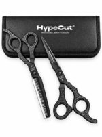 Set 2 Tijeras Profesionales HypeCut 6.0” Negras – Filo Navaja + Esculpidora