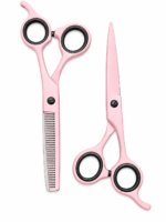 Set de 2 Tijeras Profesionales Hypecut Rosa 6.0” para Barbería y Peluquería | Filo Navaja + Esculpidora - Imagen 2