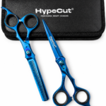 Set Tijeras Profesionales HypeCut 7.0” Azul – Filo Navaja y Esculpidora